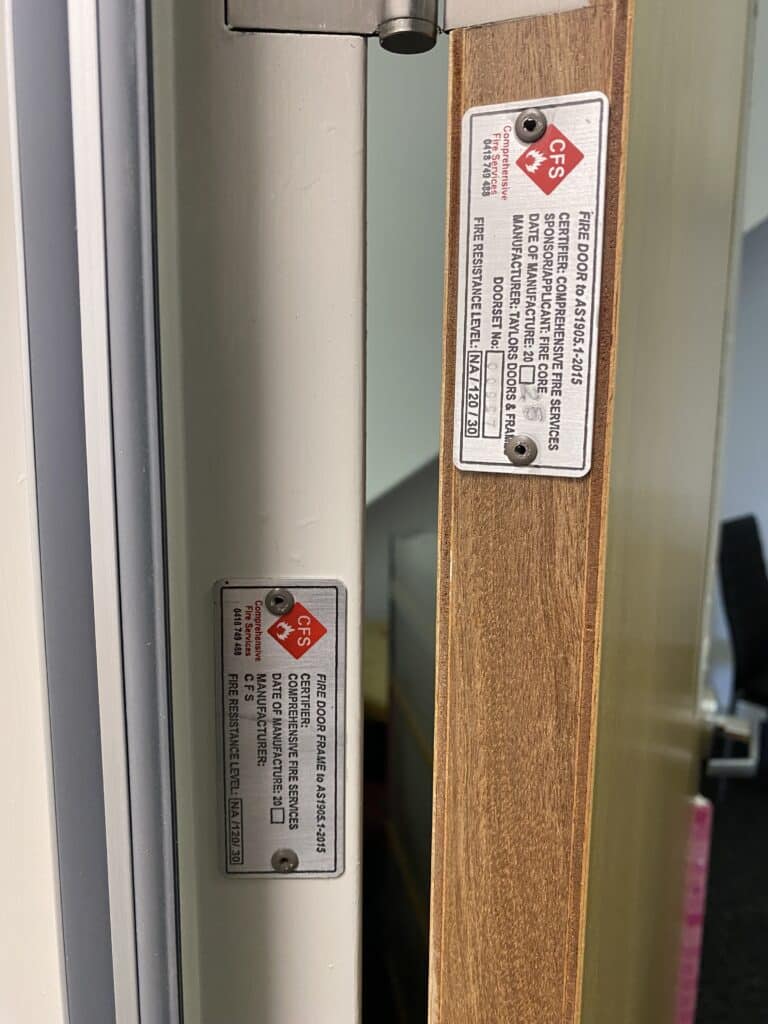 CFS door tags - Fire Door Testing & Inspections
